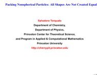 Packing Nonspherical Particles - Princeton University