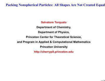 Packing Nonspherical Particles - Princeton University