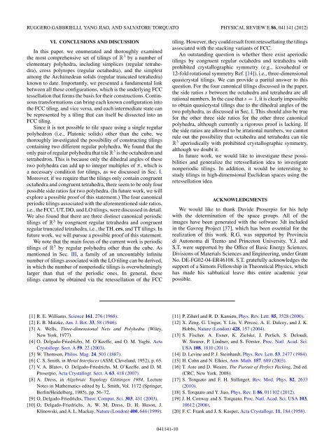 Families of tessellations of space by elementary polyhedra via ...