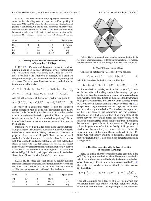 Families of tessellations of space by elementary polyhedra via ...
