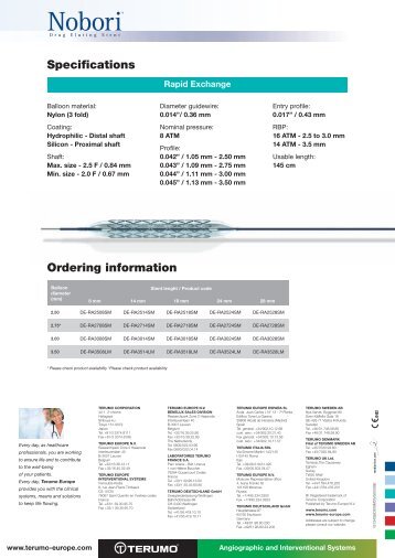 Nobori Interventional Cardiology 2011-01-18 PDF - Terumo Europe