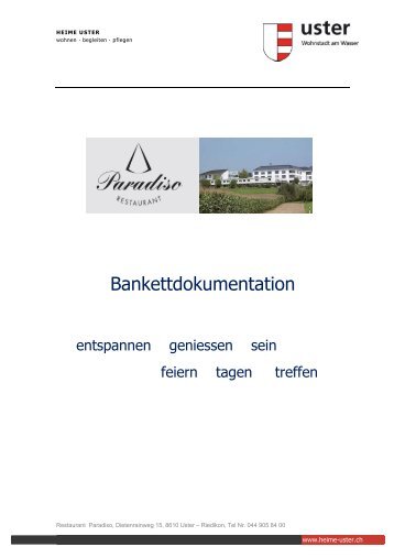 Bankettdokumentation - Heime der Stadt Uster