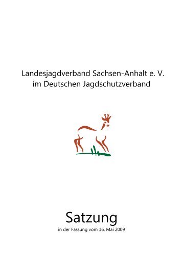 Satzung des Landesjagdverbandes Sachsen - LJV-Sachsen-Anhalt