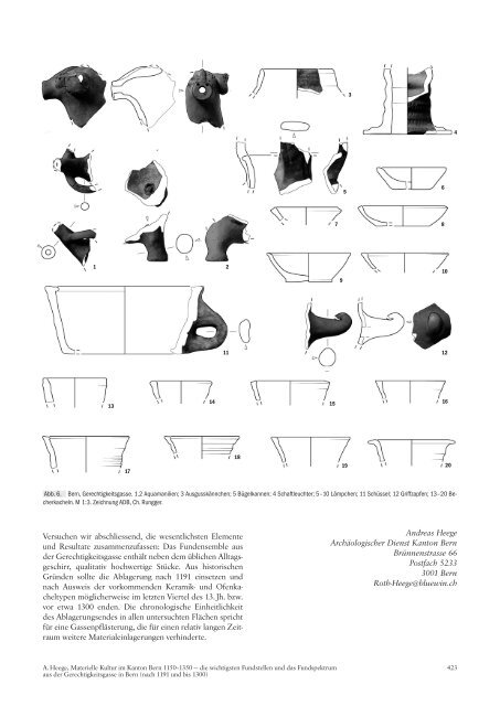 Materielle Kultur im Kanton Bern 1150–1350 - Archäologie Schweiz