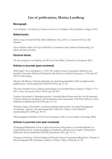 Complete list of publications