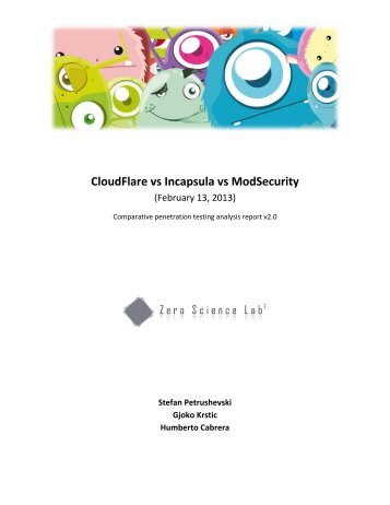 CloudFlare vs Incapsula vs ModSecurity