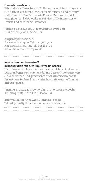 Programm 2011 - Illenau-Werkstätten