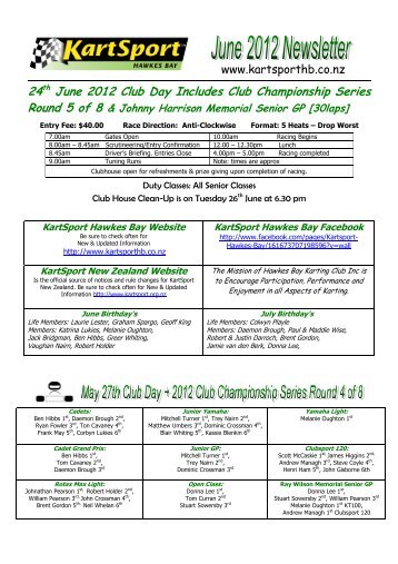 June 2012 Newsletter - KartSport Hawkes Bay