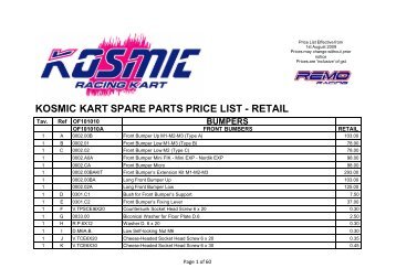 2009 Pricelist - Kosmic Kart Parts - RETAIL - 1AUG09.xlsx