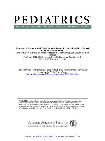 DOI: 10.1542/peds.2011-2760 ; originally published online June 25 ...