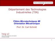 Département des Technologies industrielles TIN - HEIG-Vd