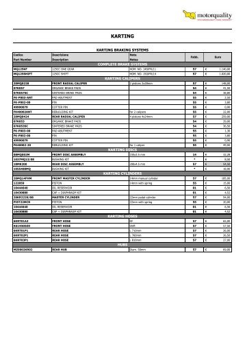 Listino MQ Kart 2012-01 - Motorquality