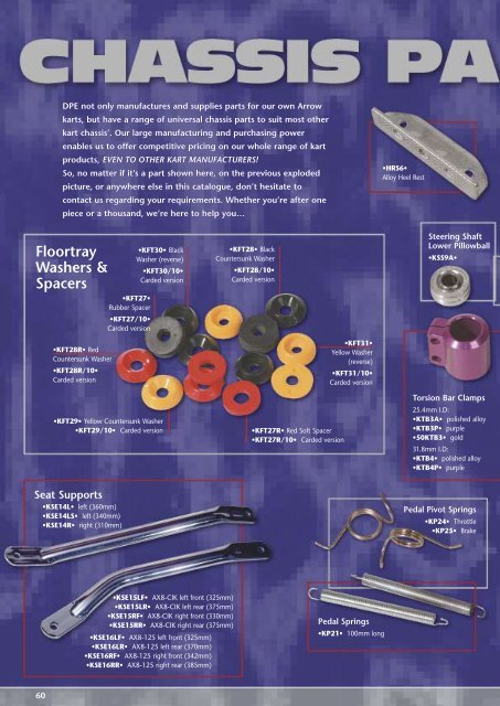 Drew Price Engineering's Karting Products Catalogue 2nd Edition