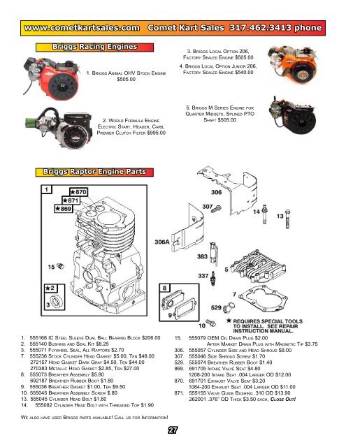 Download PDF Catalog - 30MB - Comet Kart Sales