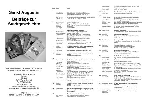 Sankt Augustin Beiträge zur Stadtgeschichte - Stadt Sankt Augustin