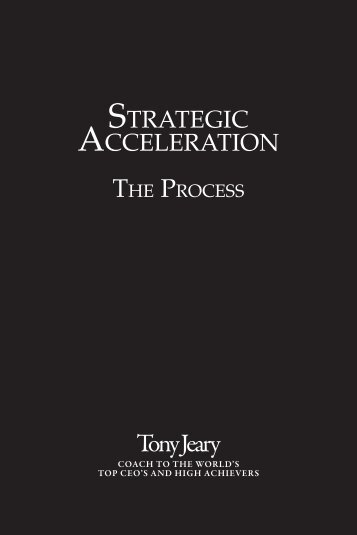 Strategic Acceleration Methodology - Tony Jeary