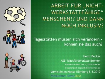 Sozialraumorientierte und arbeitsweltbezogene Teilhabe für ...