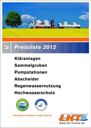 Preisliste 2012 (3,88 MB) - LKT - Lausitzer  Klärtechnik