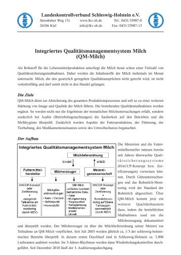 Integriertes Qualitätsmanagementsystem Milch (QM-Milch)