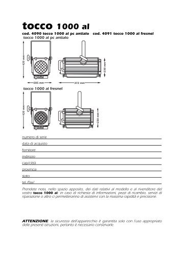 tocco 1000 al - Coemar