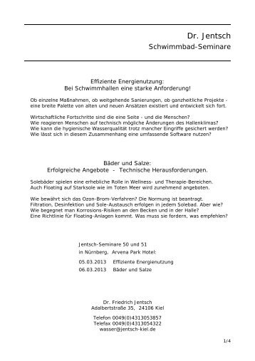 Jentsch Seminar 2013 - Dr. Nüsken Chemie GmbH