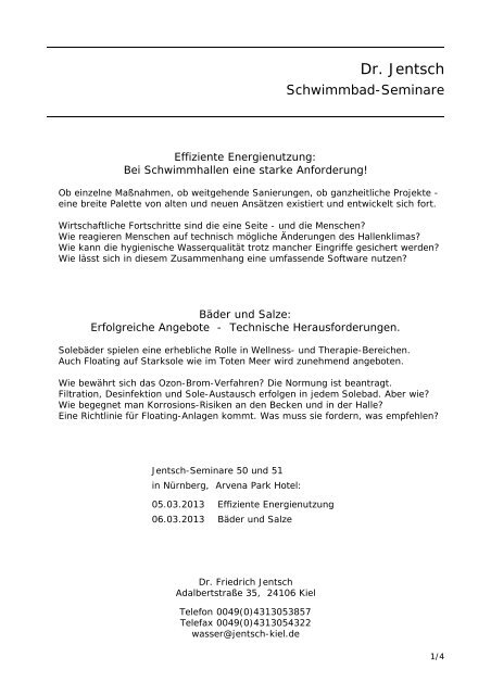 Jentsch Seminar 2013 - Dr. Nüsken Chemie GmbH