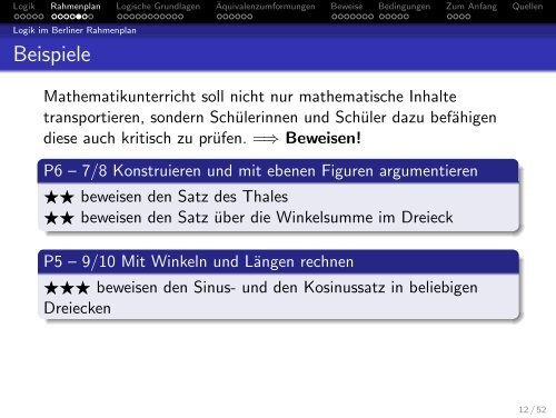 Logische Grundlagen des Mathematikunterrichts - Mathematik und ...