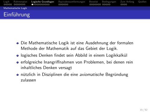 Logische Grundlagen des Mathematikunterrichts - Mathematik und ...