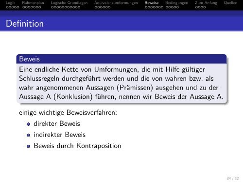 Logische Grundlagen des Mathematikunterrichts - Mathematik und ...