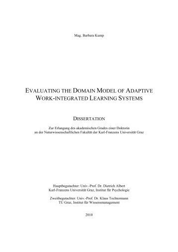 Evaluating the Domain Model of Adaptive Work - Know-Center ...