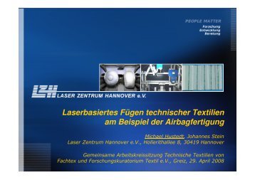 Laserbasiertes Fügen technischer Textilien am Beispiel - LMB ...