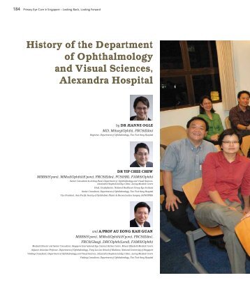 History of the Department of Ophthalmology and Visual - Singapore ...