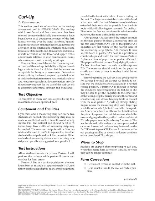 Curl Up Test Fitnessgram