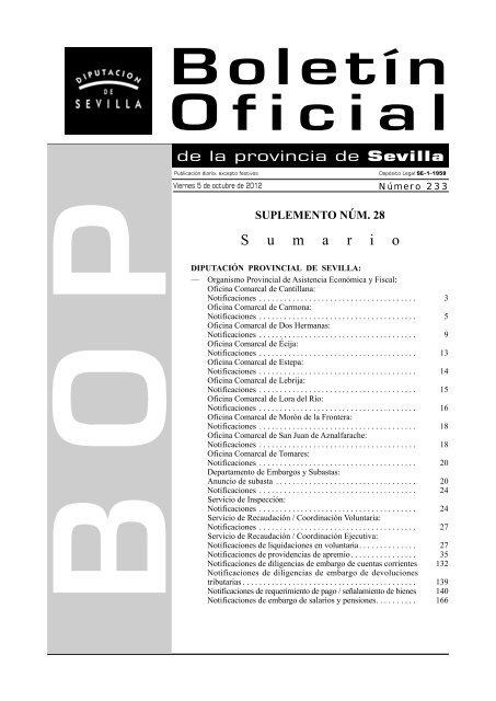 BOP Nº 233 DE 05/10/12 SUPL - Opaef