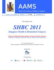 SHBC 2011 - ANNALS Academy of Medicine Singapore