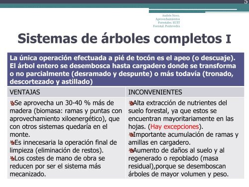 Sistemas de aprovechamiento forestal maderero