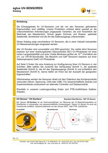 sglux UV-SENSOREN