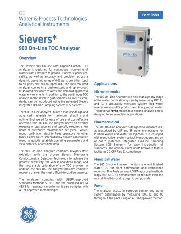 GE Sievers 900 On-line TOC Analyzer - Mequipco