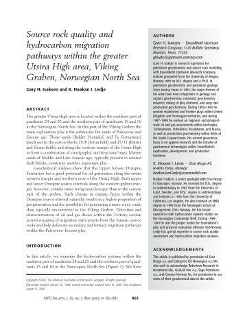 Source rock quality and hydrocarbon migration pathways within the ...