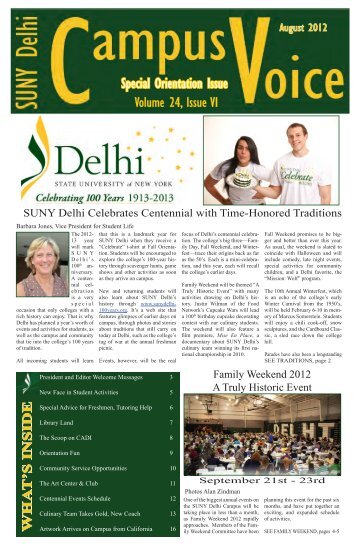 Special Orientation Issue August 2012 - SUNY Delhi