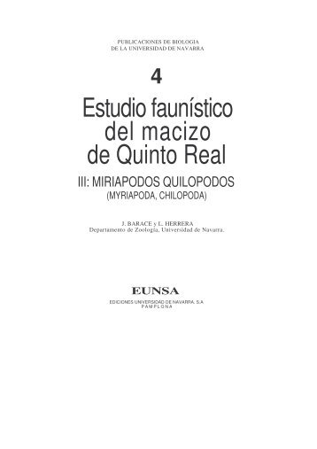 Estudio faunístico del macizo de Quinto Real - Universidad de Navarra