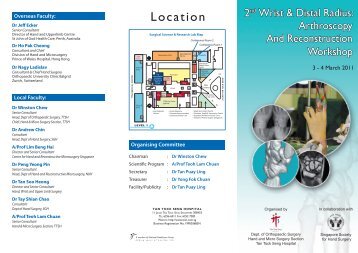 2 Nd Wrist & Distal Radius: Arthroscopy And - Tan Tock Seng Hospital