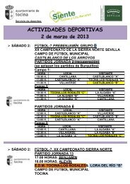 ACTIVIDADES DEPORTIVAS - Ayuntamiento de Tocina