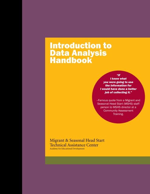 Introduction to Data Analysis Handbook - AED Center for Early Care ...