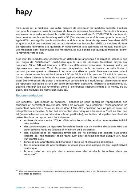 Evaluation des modules par les étudiants1