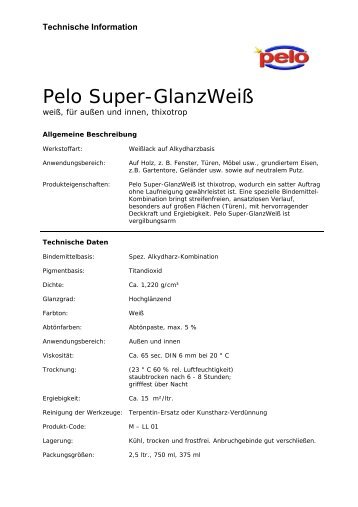 Pelo Super-GlanzWeiß - Farben LOBER