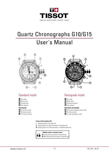 Quartz Chronographs G10/G15 User's Manual - Abt
