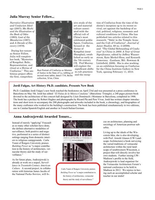 newsletter 2009.pub - Art History - University of Wisconsin-Madison