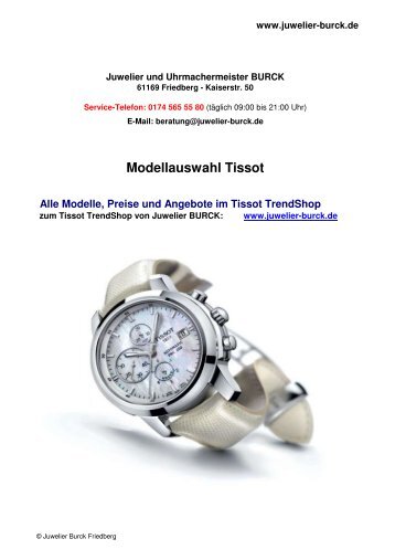 Alle Modelle, Preise und Angebote im Tissot TrendShop - Juwelier ...