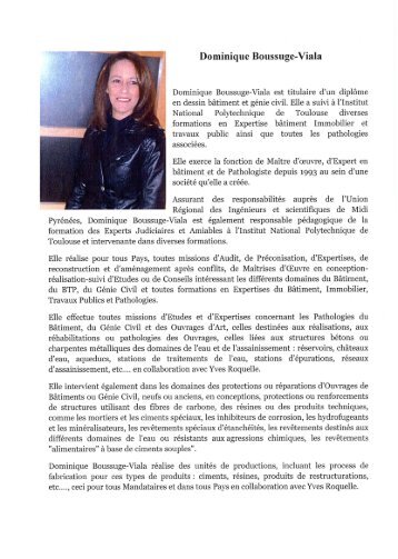 Dominique Boussuge-Viala - Ordre des Experts Internationaux